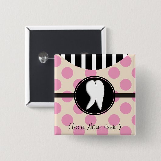 Dententaal ontwerp vierkante button 5,1 cm (Voorkant /achterkant)