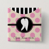 Dententaal ontwerp vierkante button 5,1 cm (Voorkant)
