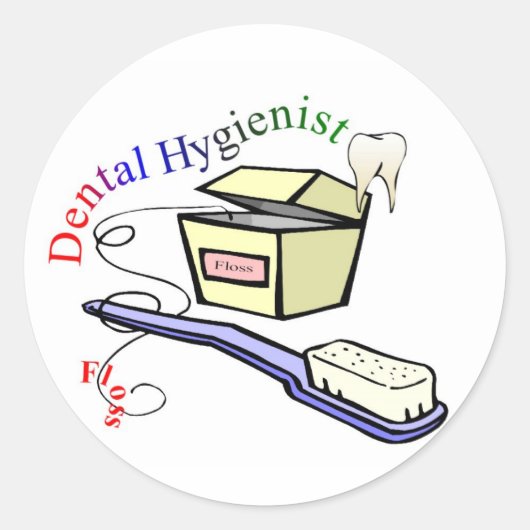 Dential Hygienist T-shirts en cadeautjes Ronde Sticker (Voorkant)