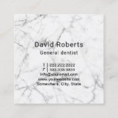 Dentist 3D White Tooth Dental Clinic Blue Floral Vierkante Visitekaartje (Achterkant)