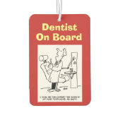 Dentist aan boord. Grappig cartoon over Dentisten. Luchtverfrisser (Achterkant)