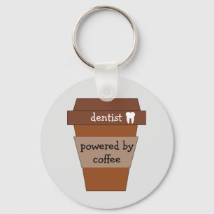 Dentist aangedreven door koffie sleutelhanger