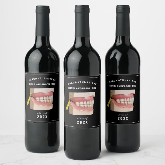 Dentist Afstuderen Congrint Wijnlabel Wijn Etiket (Flessen)