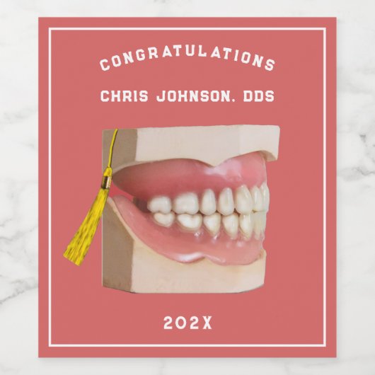 Dentist Afstuderen Congrint Wijnlabel Wijn Etiket (Enkel label)