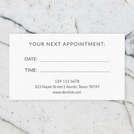 Dentist Appointment Card Visitekaartje