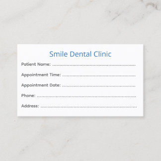 Dentist Appointment Cards Patient Reminder Afsprakenkaartje