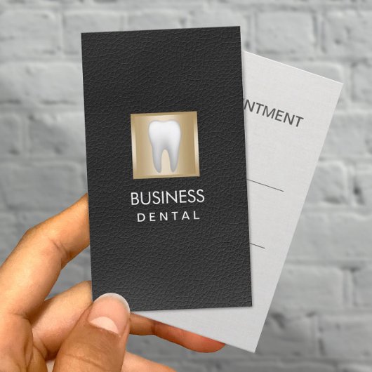 Dentist Appointment Elegant Black Leather Dental Afsprakenkaartje