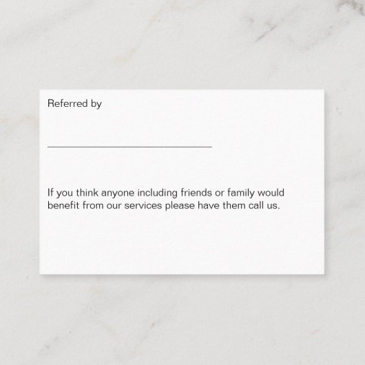 Dentist Appointment Logo Referral Visitekaartjes (Achterkant)