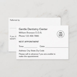Dentist Appointment Logo Referral Visitekaartjes