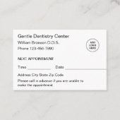 Dentist Appointment Logo Referral Visitekaartjes (Voorkant)