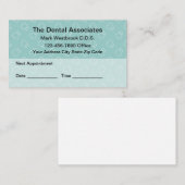 Dentist Appointment Modern Tooth Pattern Visitekaartje (Voorkant / Achterkant)