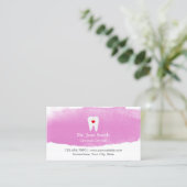 Dentist Appointment Tooth Heart Waterverf tandheel Afsprakenkaartje (Staand voorkant)