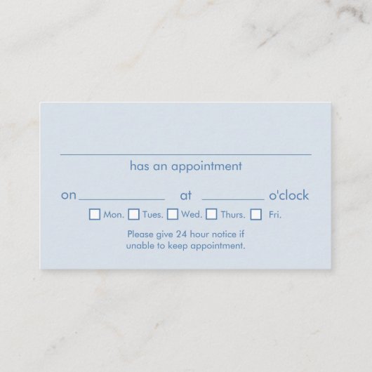 Dentist Appointment Visitekaartjes (Achterkant)