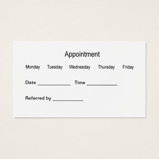 Dentist Appointment Visitekaartjes (Achterkant)