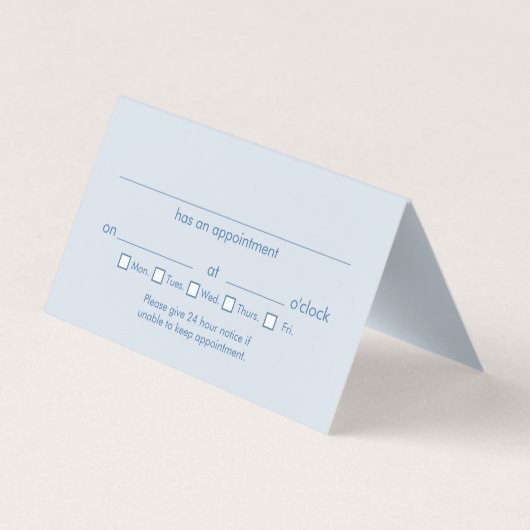 Dentist Appointment Visitekaartjes (Achterkant)