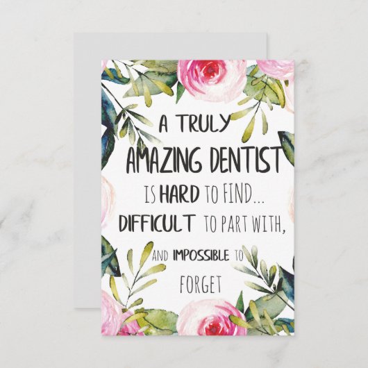 Dentist appreciation Doctor Bedankt Cadeaud Quote (Voorkant / Achterkant)
