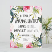 Dentist appreciation Doctor Bedankt Cadeaud Quote Kaart (Staand voorkant)