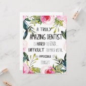 Dentist appreciation Doctor Bedankt Cadeaud Quote Kaart (Voorkant / Achterkant in situ)