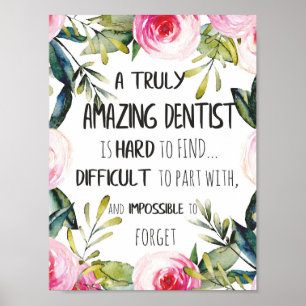 Dentist appreciation Doctor Bedankt Cadeaud Quote Poster