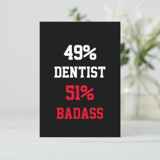 Dentist Badass Card Kaart (Staand voorkant)