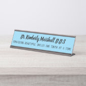 Dentist Beautiful Teeth Small Blue Bureau Naambordje (Voorkant)