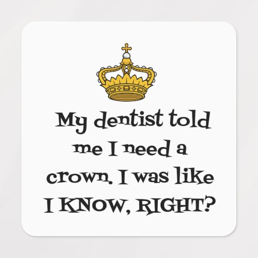 DENTIST BEHOEFTE KROEIEN LABELS (Design 1)