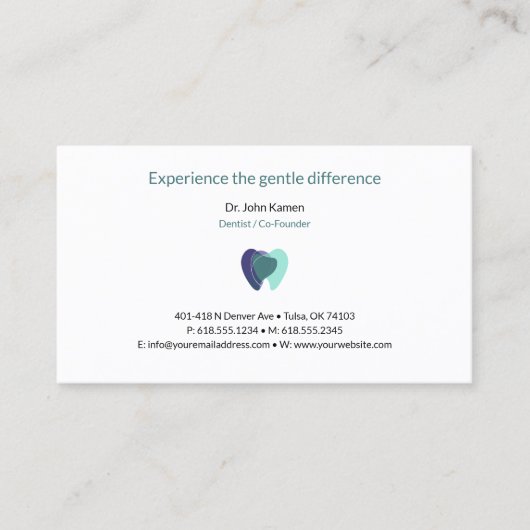 Dentist | Benoemingskaart voor tandheelkundig gebr Visitekaartje (Voorkant)