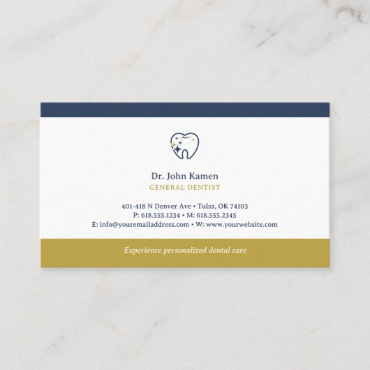 Dentist | Benoemingskaart voor tandheelkundig gebr Visitekaartje (Voorkant)