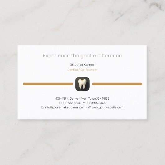 Dentist | Benoemingskaart voor tandheelkundig gebr Visitekaartje (Voorkant)