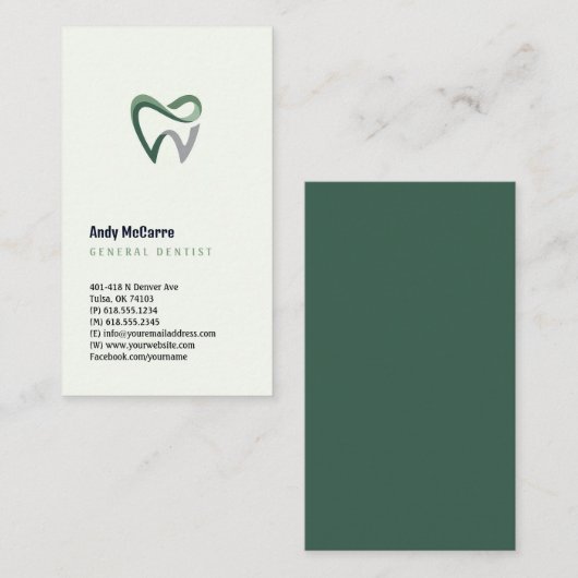 Dentist | Beroepsbeoefenaars Visitekaartje (Voorkant / Achterkant)