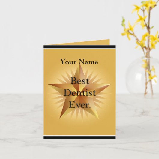 Dentist Best Ever Gold Star Greep Kaart (Gele Bloem)