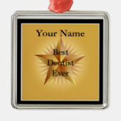 Dentist Best Ever Gold Star Premium-Ornament Metalen Ornament (Voorkant)