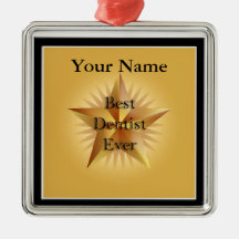 Dentist Best Ever Gold Star Premium-Ornament