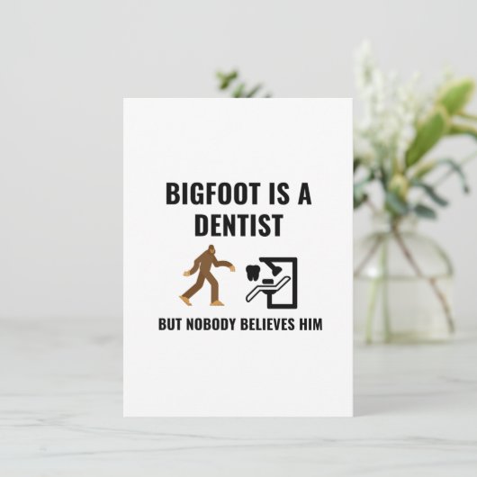DENTIST BIGFOOT BEDANKKAART (Staand voorkant)