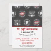 Dentist Birthday Invitation Chalk Dental Party Kaart (Voorkant)