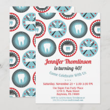 Dentist Birthday Invitation Dental Hygienist Party