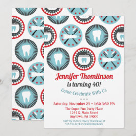 Dentist Birthday Invitation Dental Hygienist Party Kaart
