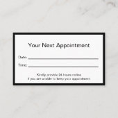 Dentist Black en White Appointment Herinder Kaart Afsprakenkaartje (Voorkant)