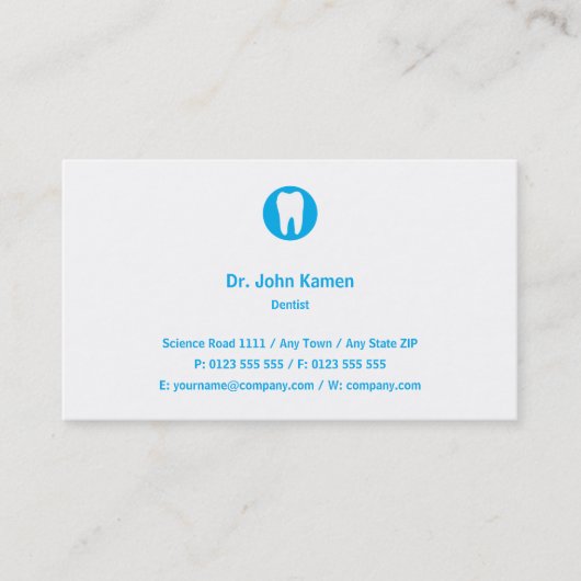 Dentist | Blauw Visitekaartje (Voorkant)
