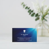 Dentist | Blauwe gloed Visitekaartje (Staand voorkant)