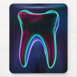 Dentist Blue Glowing Tooth Mousepad Muismat