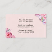 Dentist Blush Pink Floral Gold Tooth tandheelkundi Visitekaartje (Achterkant)