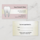 Dentist Blush Pink & Ivory Dental Appointment Afsprakenkaartje (Voorkant / Achterkant)
