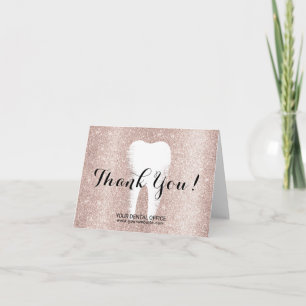 Dentist Blush Roos Gold Glitter Bedankkaart