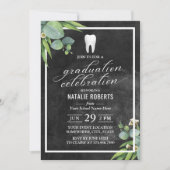 Dentist Botanische Foliage ChalkboardAfstuderen Kaart (Voorkant)