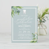 Dentist Botanische Foliage Elegant Graduation Part Kaart (Staand voorkant)