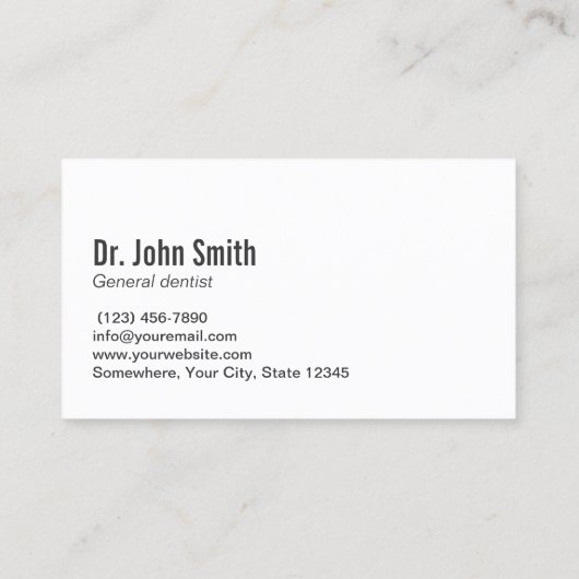 Dentist Bright Tooth Moderne tandheelkundige zorg Visitekaartje (Achterkant)