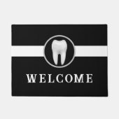 Dentist Bright Tooth Plain Black Dental Office Deurmat (Voorkant)