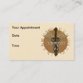 Dentist Caduceus douanenaam Afsprakenkaartje (Achterkant)