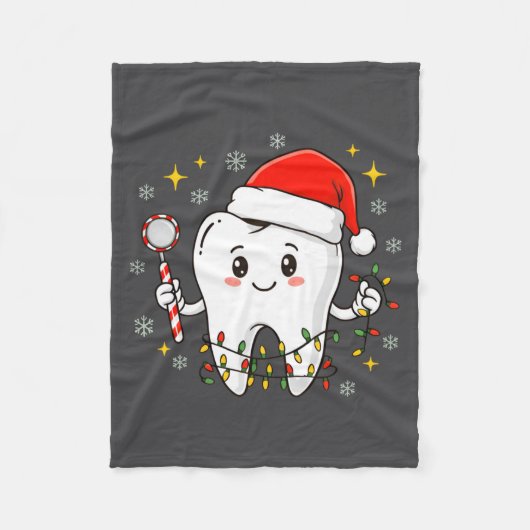 Dentist Christmas Teeth Xmas Lights Funny Dental S Fleece Deken (Voorkant)